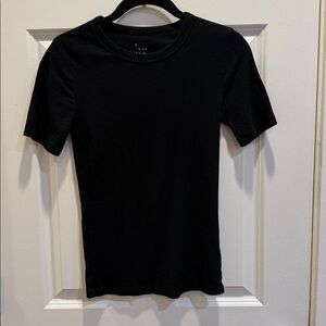A New Day Black Ribbed T-Shirt size XS NWOT